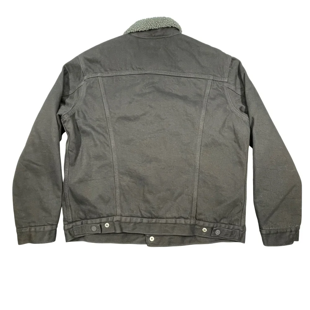 Levi's Black Sherpa Lined Denim Trucker Jacket Men Large L 16365-0054